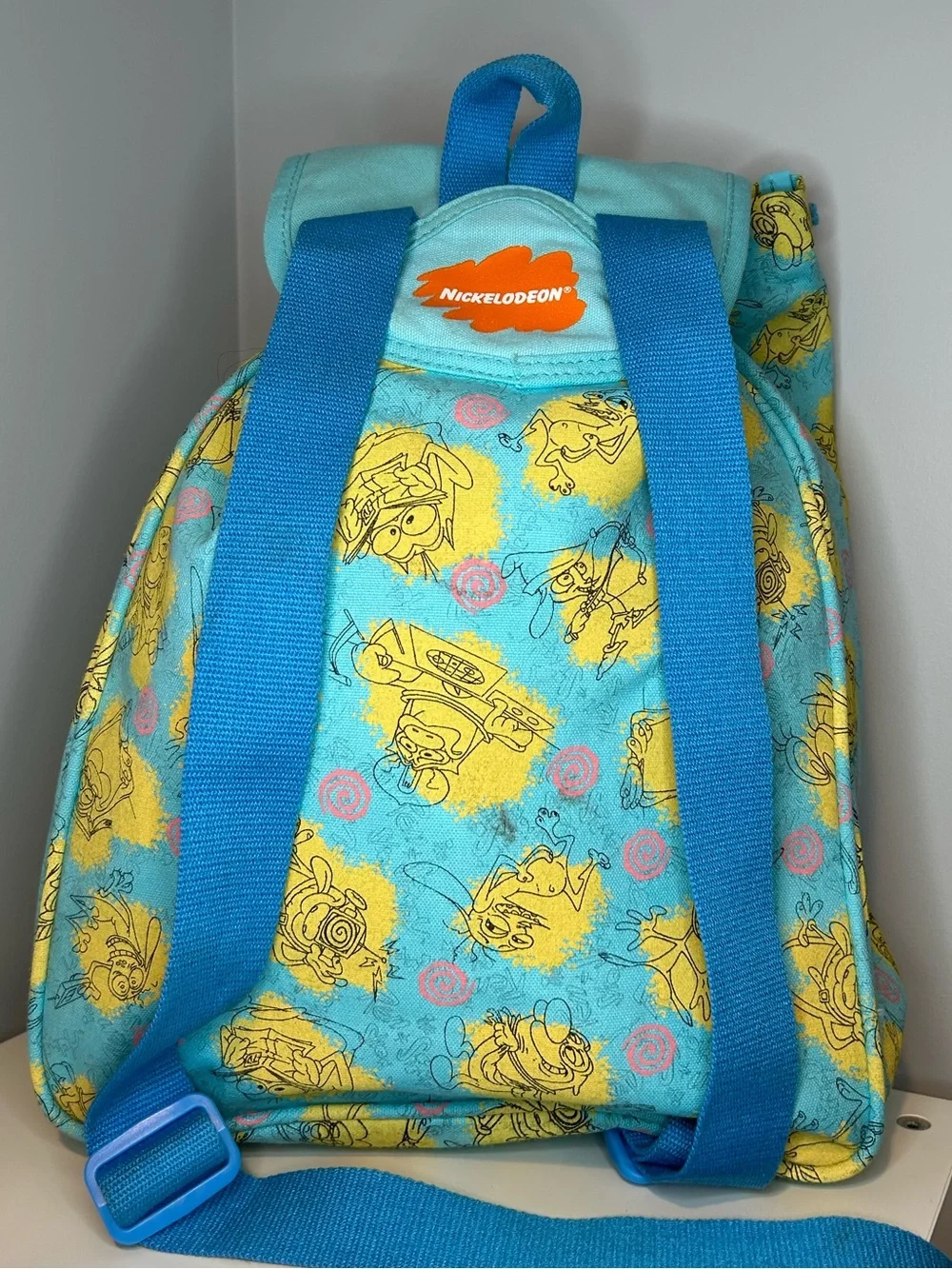 Nicktoons Ren & Stimpy Backpack Bag Nickelodeon 90s Cartoon EUC